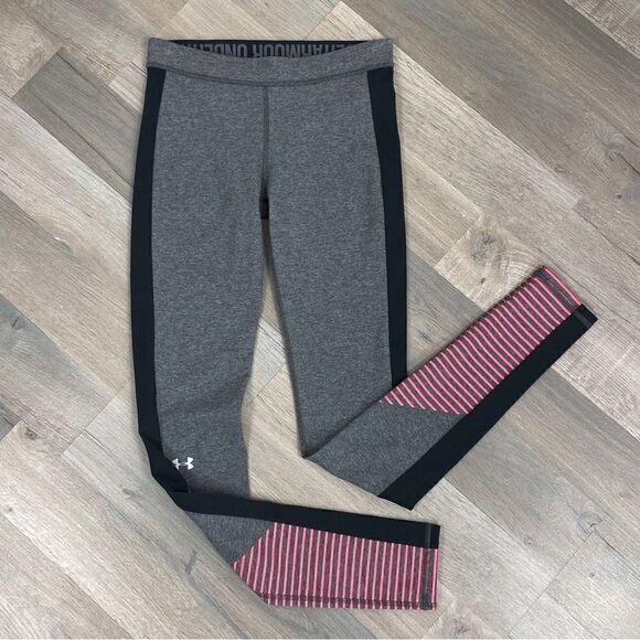 Under Armour Womens Favorite Graphic Leggings Gray Pink XS 1300180 - Picture 3 of 11